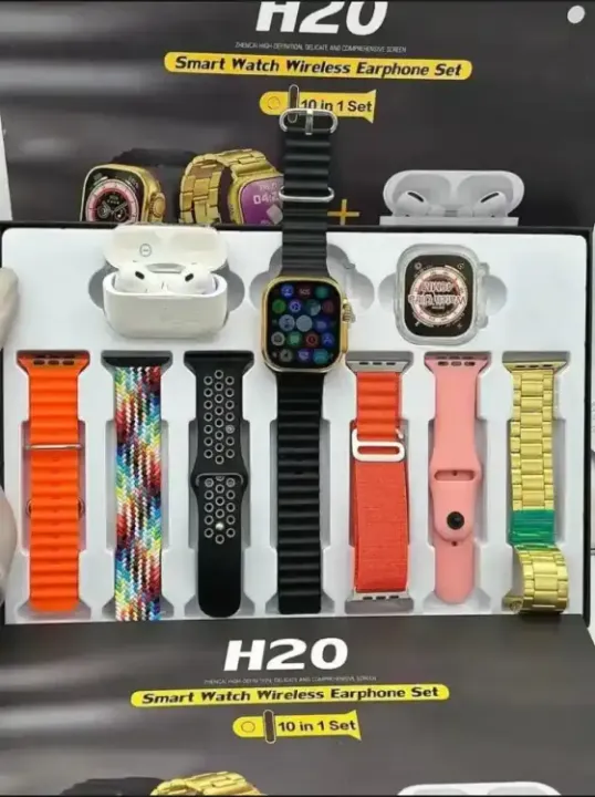 h20-ultra-smartwatch-10-in-1-ultra-smart-watch-with-7-straps-silicone-case-earbuds-full-hd-display-high-quality-watch